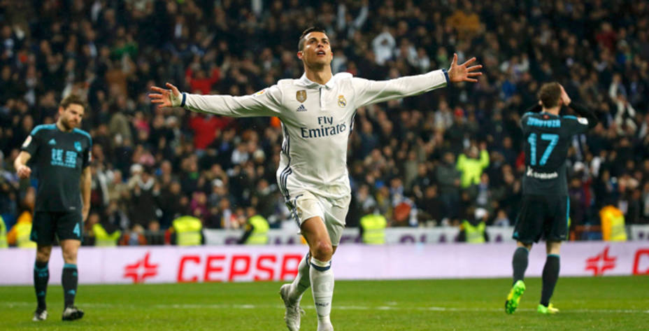 Cristiano Ronaldo celebra el 2-0 a la Real Sociedad (Reuters)