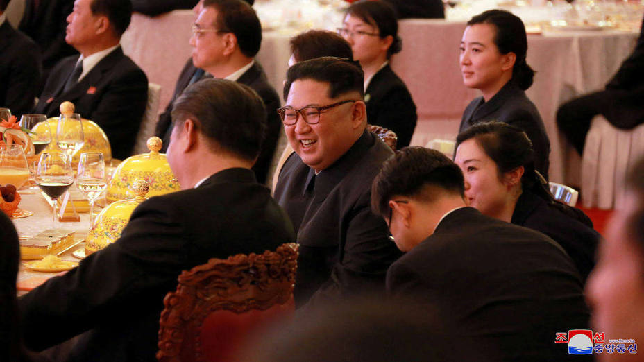 Kim Jong Un durante su viaje a China