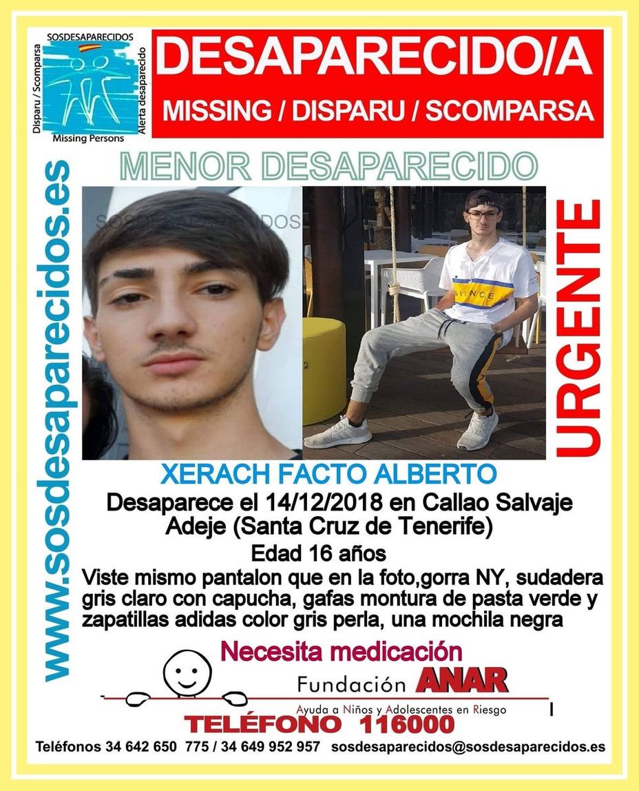 Buscan a un joven de 16 años desaparecido en Adeje (Tenerife)