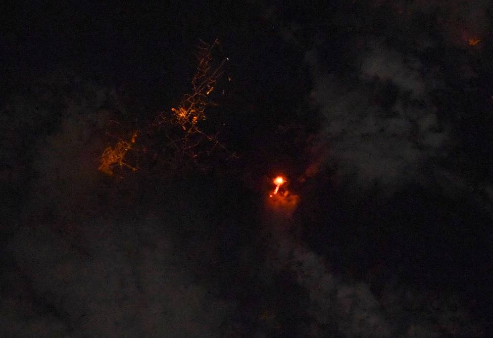Imagen del volcán desde la Estación Espacial Internacional