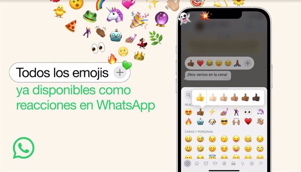 Medios sociales: WhatsApp ya permite utilizar cualquier emoji para reaccionar a los mensajes