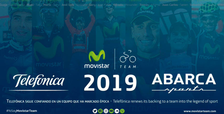 Telefónica anuncia la renovación de su patrocinio con el Movistar Team hasta 2019 (@Movistar_team)