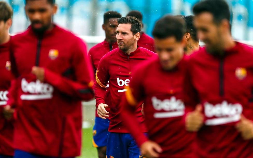 Leo Messi, en el entrenamiento del Barcelona de este miércoles (@FCBarcelona)
