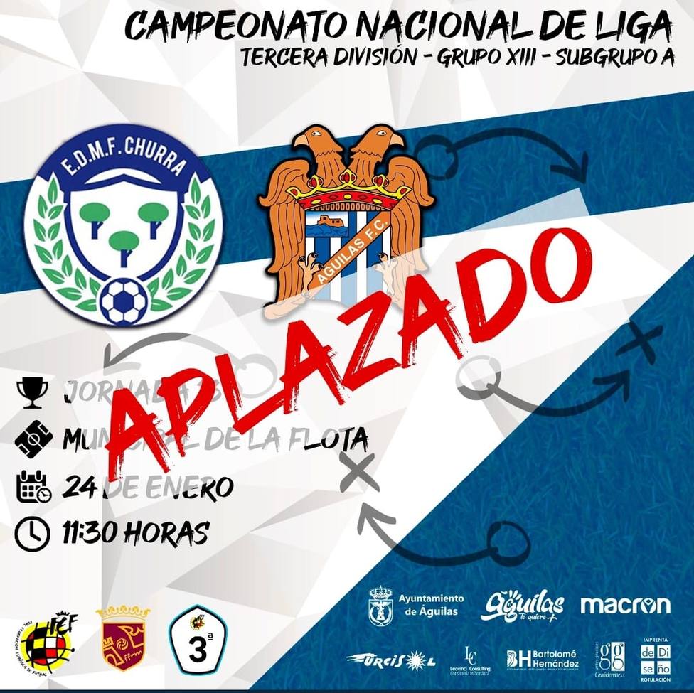 El Churra - Águilas FC aplazado por COVID19