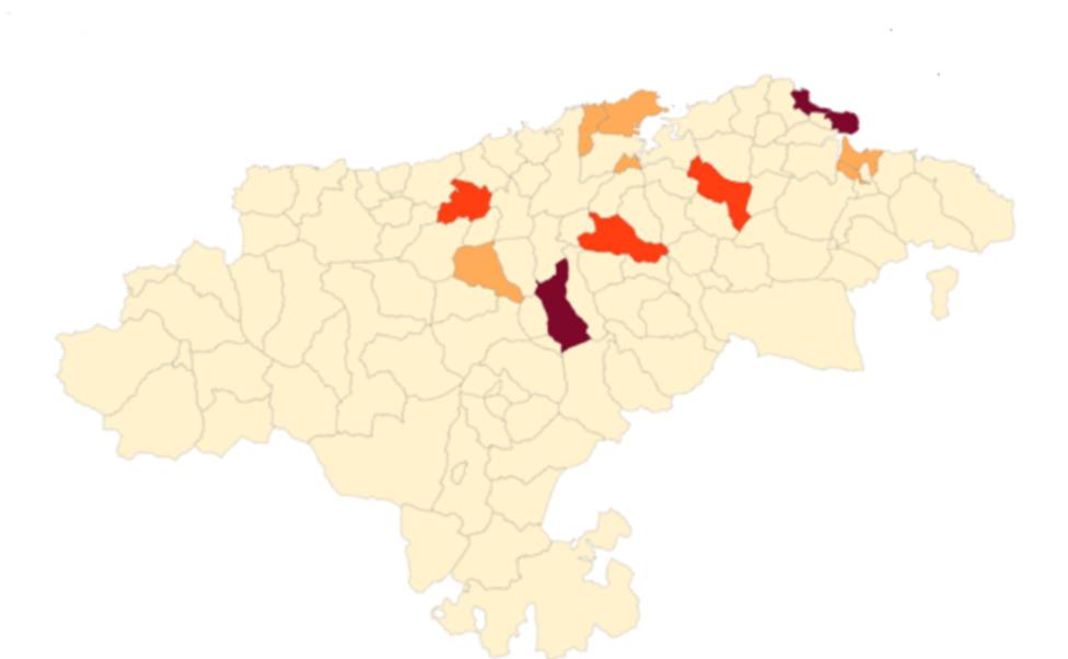 Noja, Santoña y Corvera de Toranzo en riesgo muy alto por Covid y otros tres municipios están en nivel 3