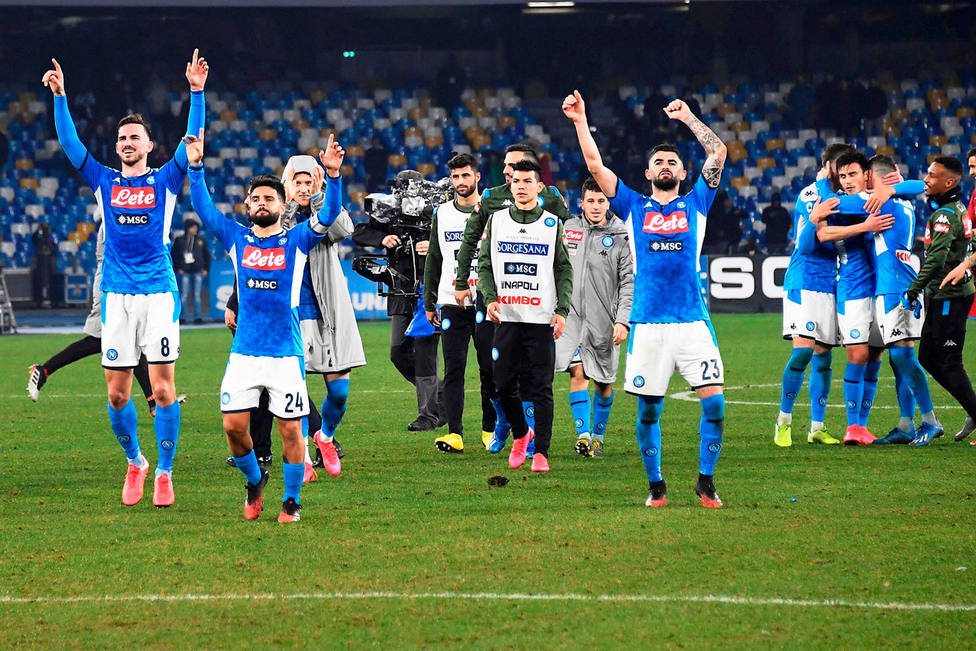 El Nápoles celebra la victoria sobre la Juventus (Cordon Press)