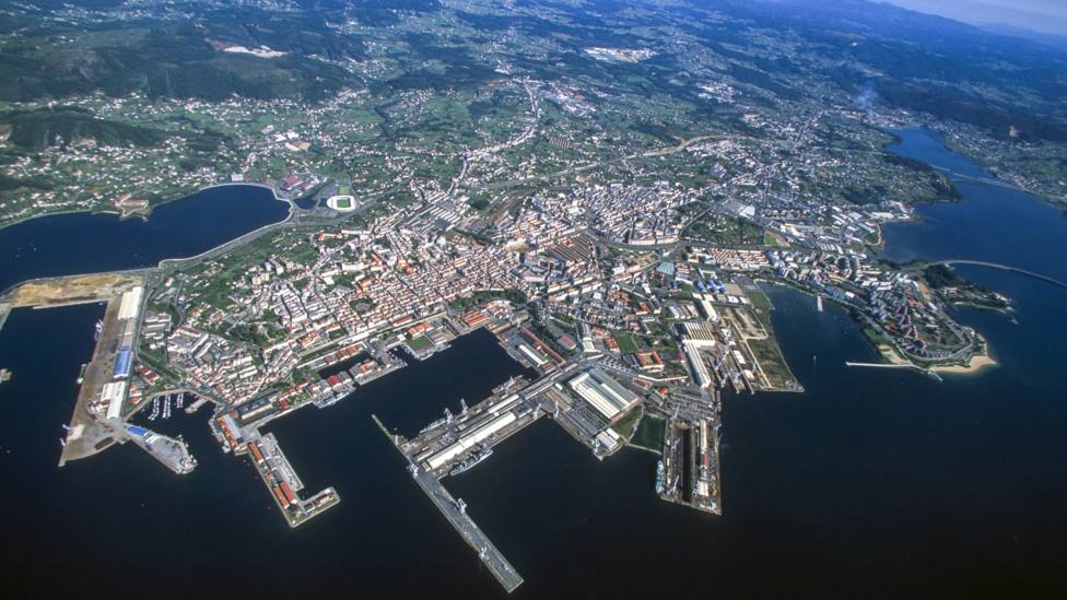Vista aérea de Ferrol y de otras zonas de la comarca