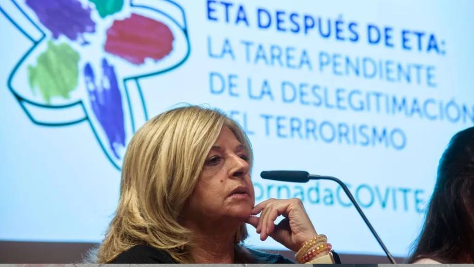 La presidenta de Covite, Consuelo Ordóñez, durante unas jornadas sobre el terrorismo. EFE/Iñaki Port