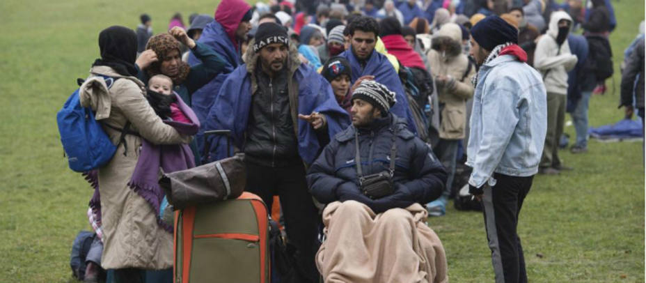 Refugiados en la frontera austriaca. EFE