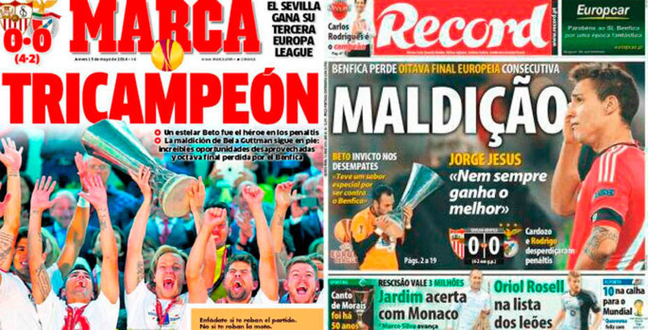 La prensa recoge en sus portadas el triunfo del Sevilla en la Europa League.