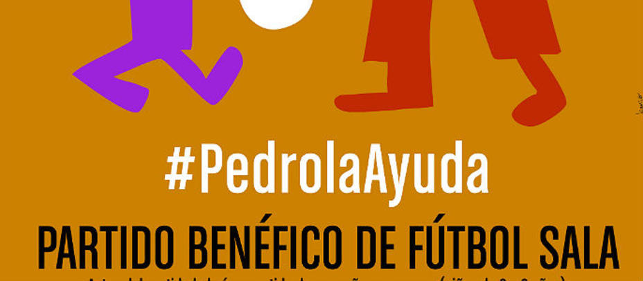 Cartel anunciador del partido benéfico que acogerá la localidad de Pedrola (Zaragoza)