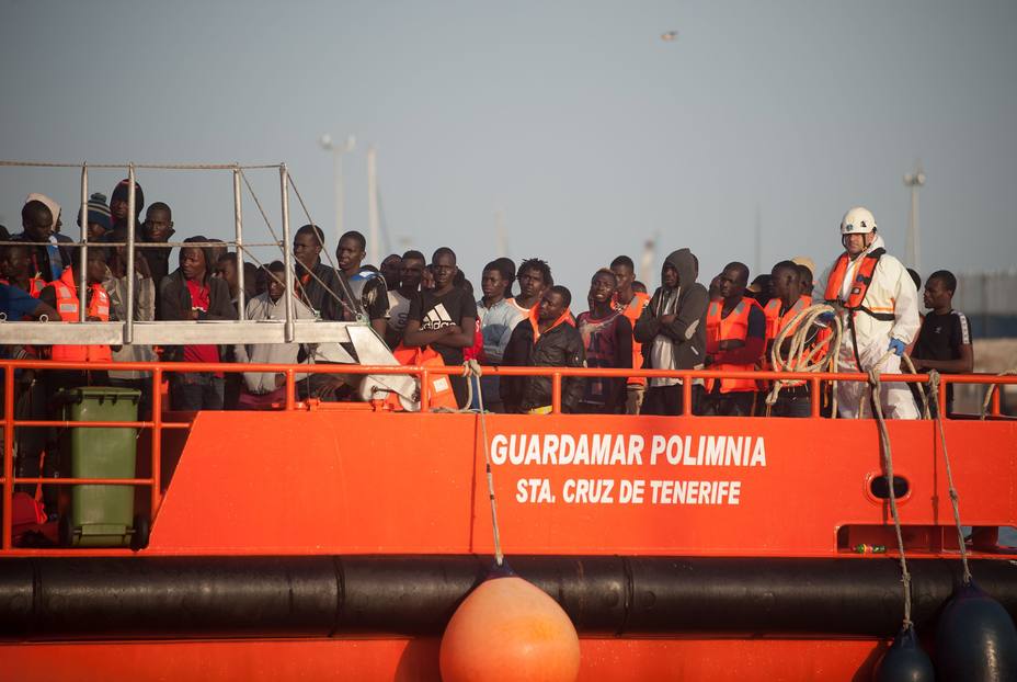 Rescued Migrants arrive Malaga