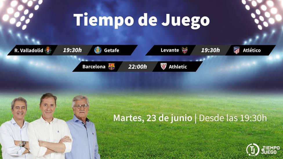 Sigue este martes desde las 19:30h. Tiempo de Juego con el Levante-Atlético y el Barcelona-Athletic