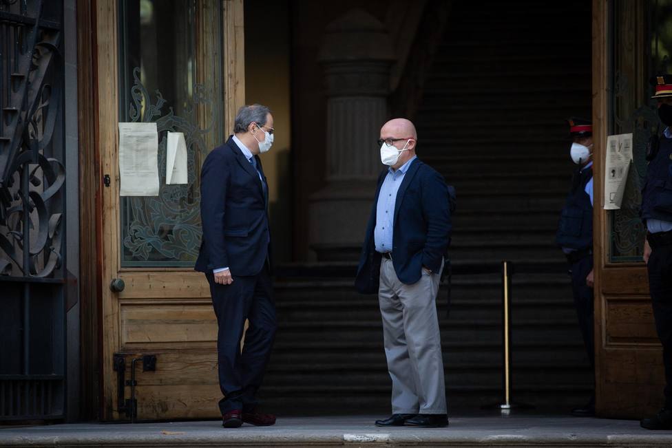 Quim Torra llega al Tribunal Superior de Justicia de Cataluña acompañado por su abogado Gonzalo Boye