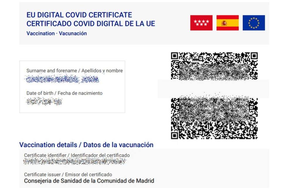 Madrid pide que se equiparen las normas para el pasaporte covid