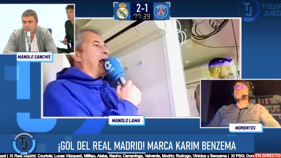 Así ha narrado Manolo Lama el hat-trick de Benzema en la remontada del Real Madrid ante el PSG