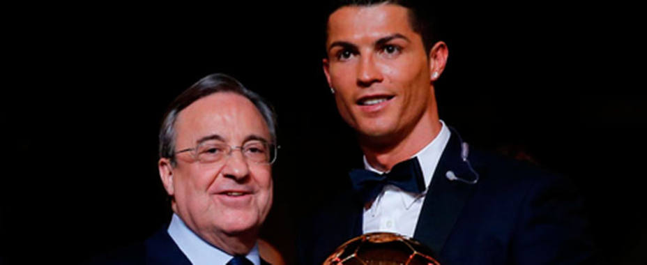 Florentino Pérez, junto a Cristiano Ronaldo, tras la Gala (FOTO: Real Madrid)