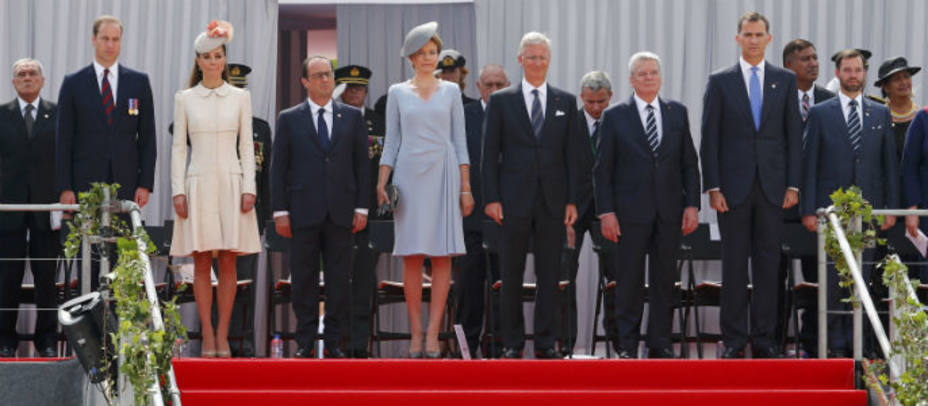 El Rey Felipe VI junto a representantes de casas reales y jefes de Estado en Lieja. REUTERS