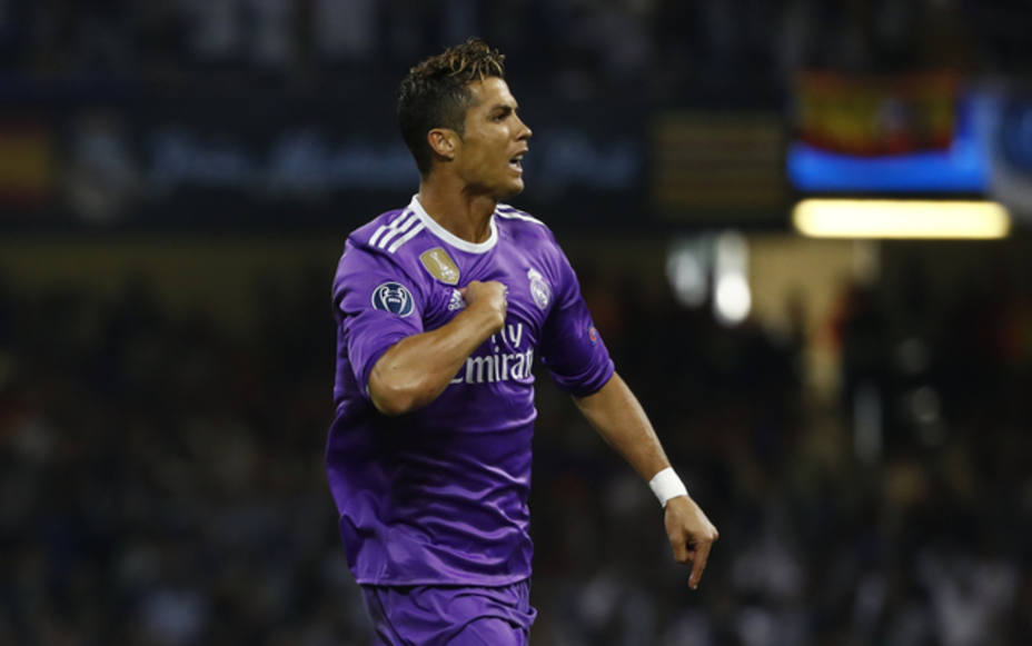 Real Madrids Cristiano Ronaldo celebrates scoring their first goal