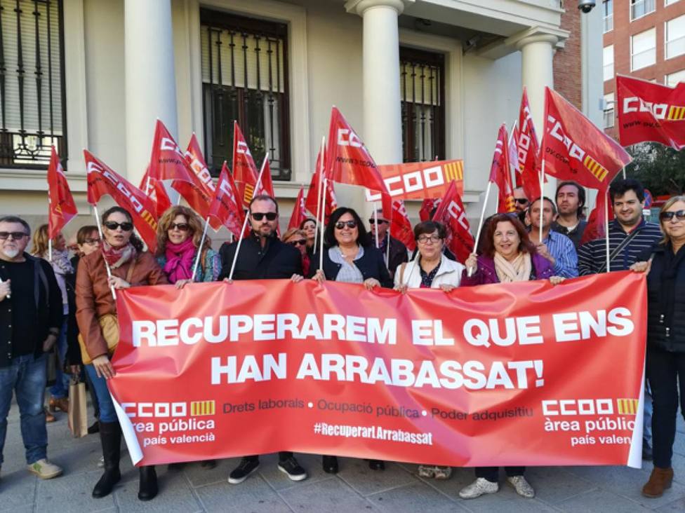 Imagen de una manifestación con participación de CCOO