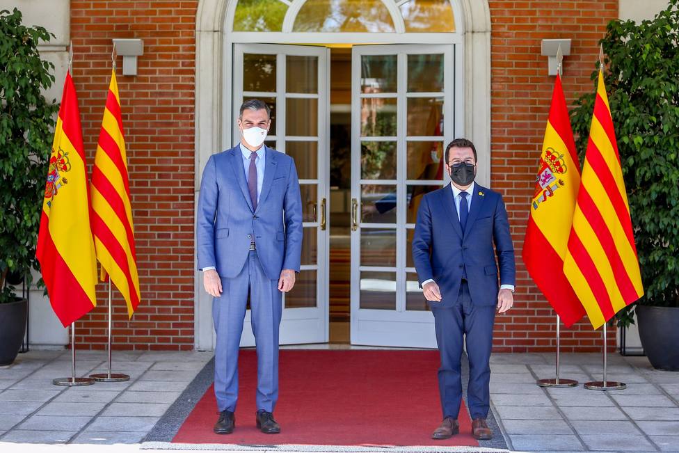 Sánchez y Aragonès ya están reunidos en la Moncloa