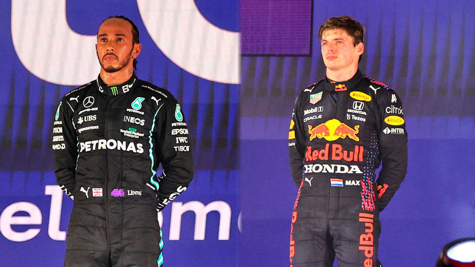 Lewis Hamilton y Max Verstappen, sobre el podio del GP de Arabia Saudí de Fórmula 1