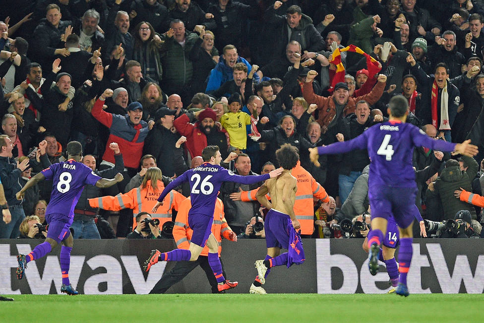 Salah celebra el gol de la victoria del Liverpool (EFE)