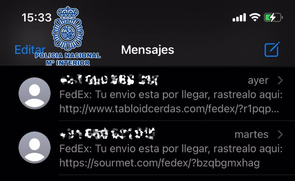 AlmerÃ­a.- La PolicÃ­a Nacional avisa de una estafa mediante SMS fraudulentos para acceder a los datos de los mÃ³viles