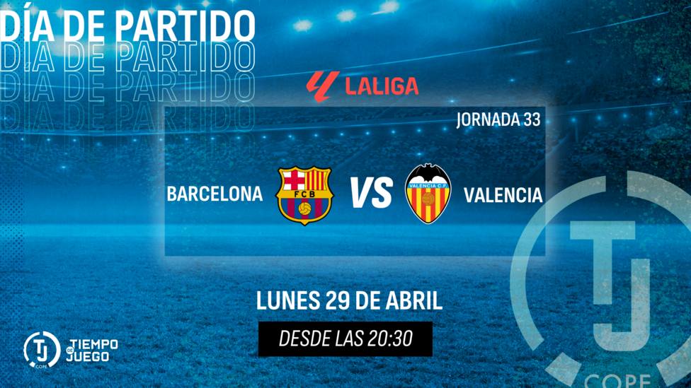 Sigue este lunes Tiempo de Juego desde las 20:30h con el Barcelona-Valencia