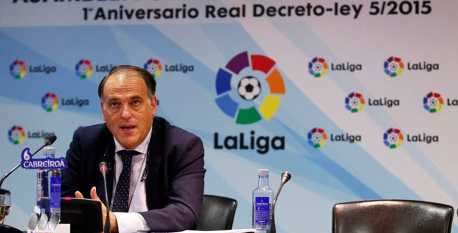 Javier Tebas anunció la propuesta del calendario de LaLiga para la 2016/2017. @LaLiga.