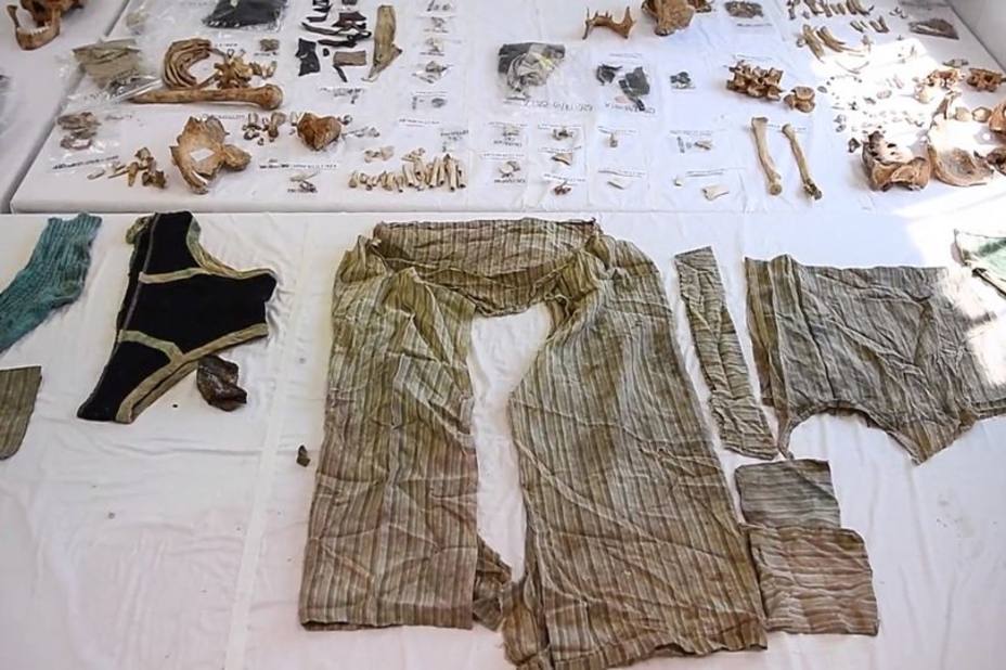 La ropa que se encontraron en el lugar donde fueron hallados los restos de Ahmet Hergune
