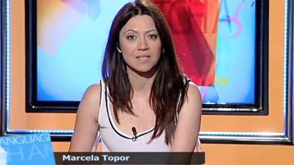 Marcela Topor en uno de los programas que presenta en la red de televisiones de la Diputación