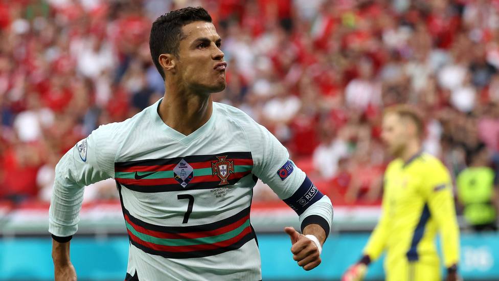 Cristiano Ronaldo celebra el gol ante Hungría