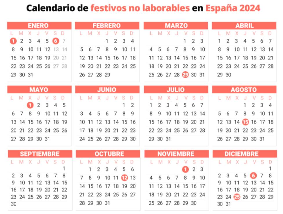 Calendario laboral 2024. Europapress