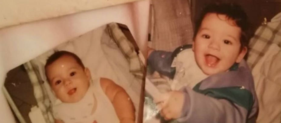 Silvia puso la foto que tenía de su hermano, cuando aún era un bebé. Fuente Twitter