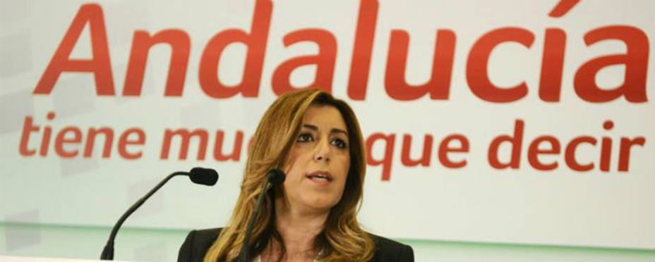 Susana Díaz durante la presentación del programa electoral socialista para el 22M. EFE