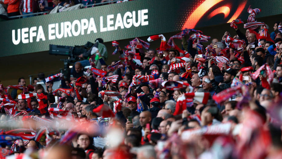 Imagen de la grada del Wanda Metropolitano durante el Atlético de Madrid - Arsenal, de la Europa League (Cordon Press)