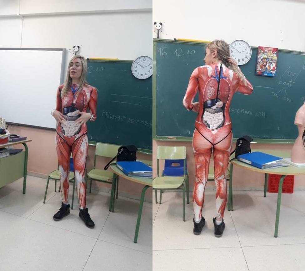 Verónica, la profesora de Valladolid que enseña el funcionamiento del cuerpo humano con un disfraz
