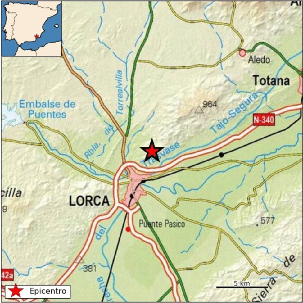 Lorca registra un terremoto de magnitud 2,3 sin daños