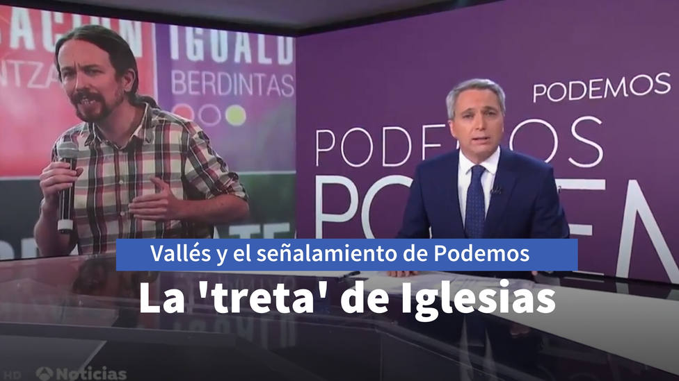 Vicente Vallés responde al señalamiento de Podemos y recuerda la treta usada por Iglesias