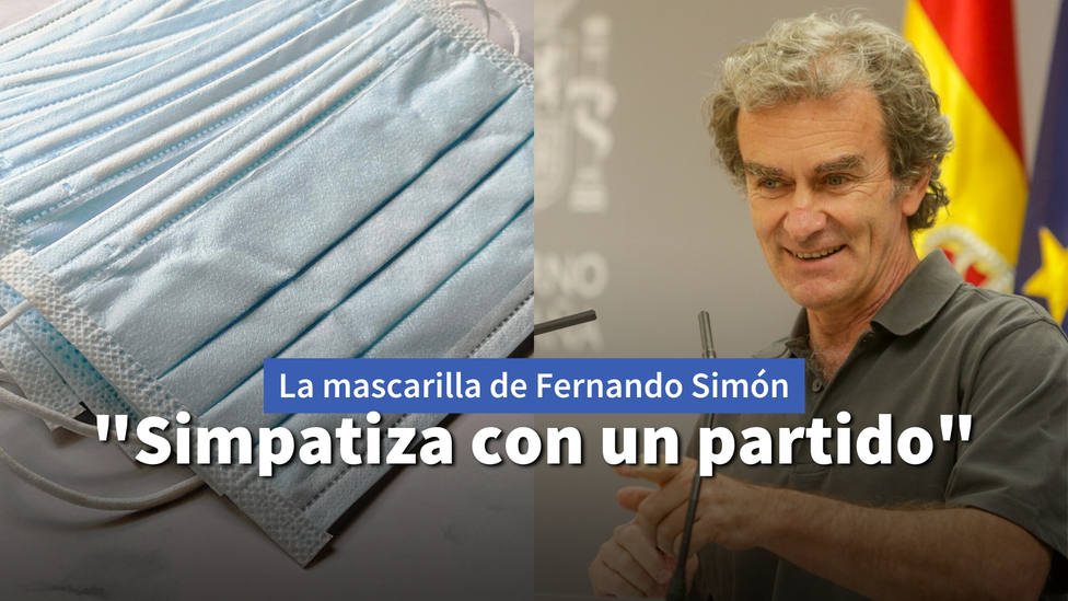 Fernando Simón provoca un aluvión de comentarios por su nueva mascarilla: Simpatiza con un partido político