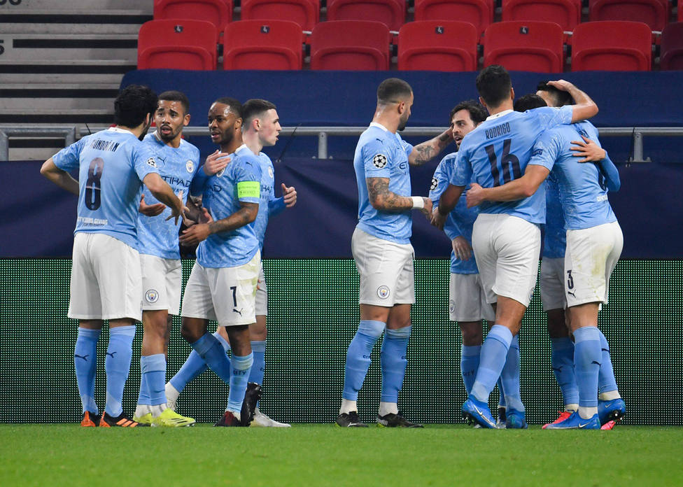 El City celebra el 0-1 ante el Borussia Monchedgladbach (Cordon Press)