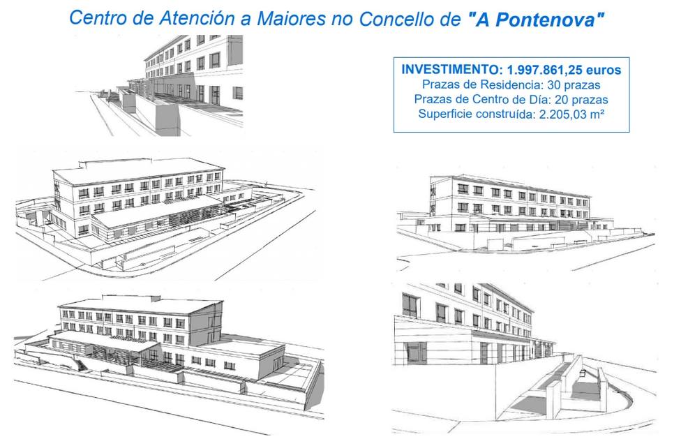Proyecto del futuro centro de atención a mayores de A Pontenova