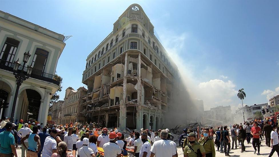 Explosión en el Hotel Saratoga, situado en el centro de La Habana