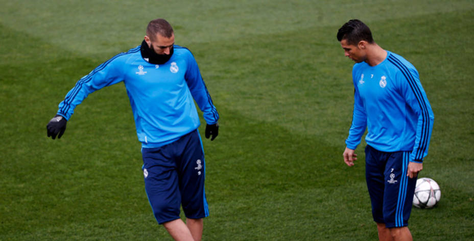Cristiano y Benzema, en un entrenamiento del Real Madrid (Reuters)