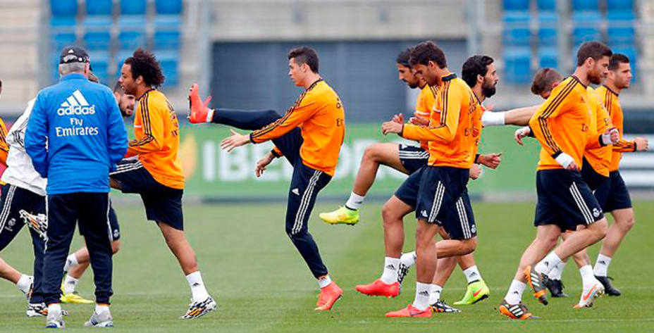 Cristiano entrenó parte de la sesión con el grupo. Foto: Real Madrid.