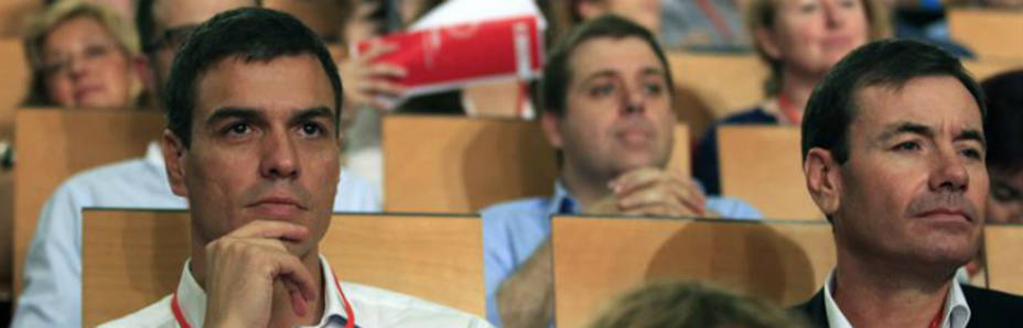 Pedro Sánchez y Tomás Gómez este fin de semana en el congreso extraordinario del PSOE (EFE)