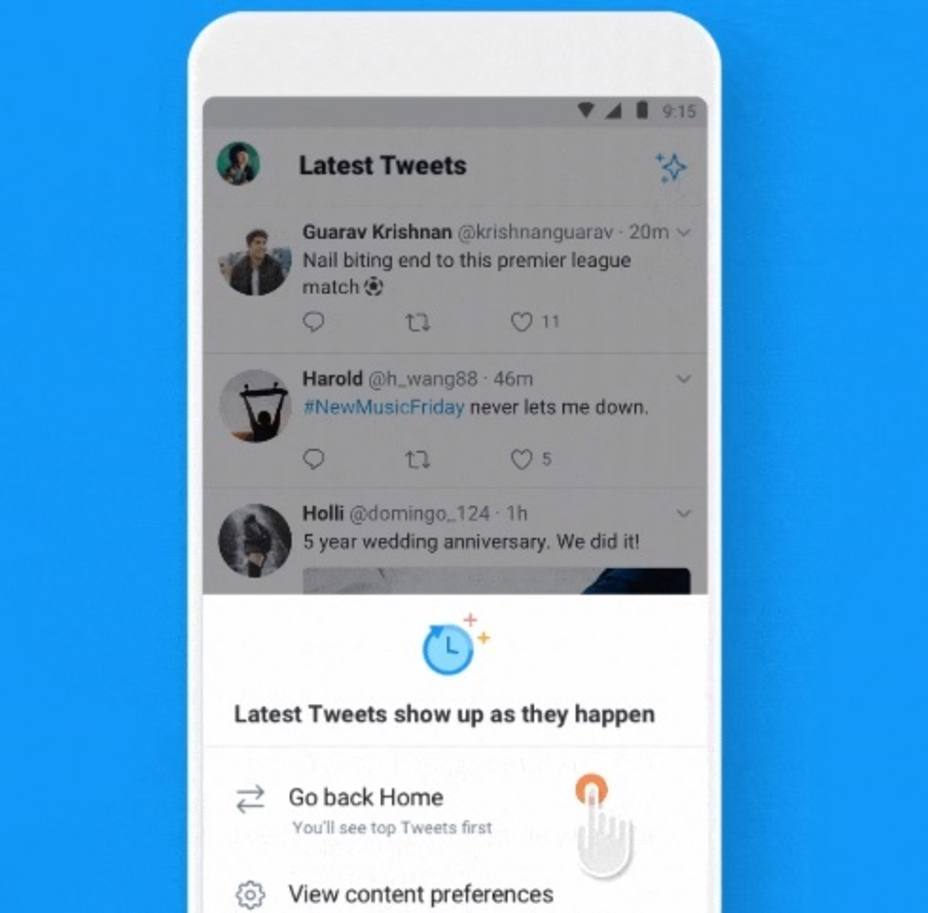 Twitter introduce en Android el botón que permite cambiar entre los tuits más destacados y los últimos publicados