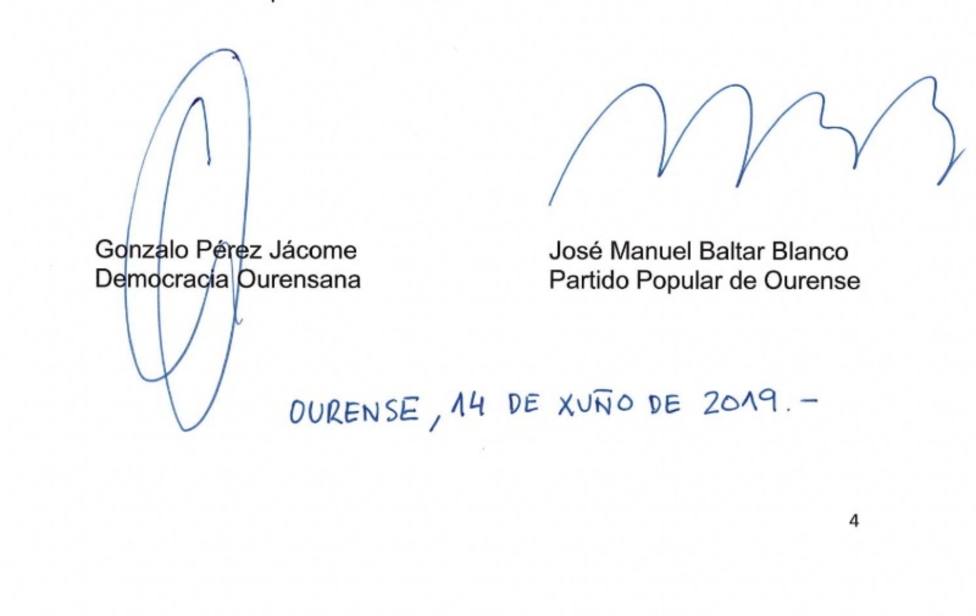 Jácome (DO) será alcalde de Ourense con los votos del PP a cambio de su apoyo a Baltar en la Diputación