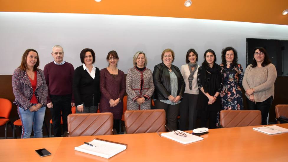Reunión del Comité Ambiental del Green Campus Ferrol reunido en la Sala de Juntas de la Vicerreitoría